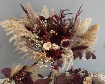 Burgundy boho bidermajer
