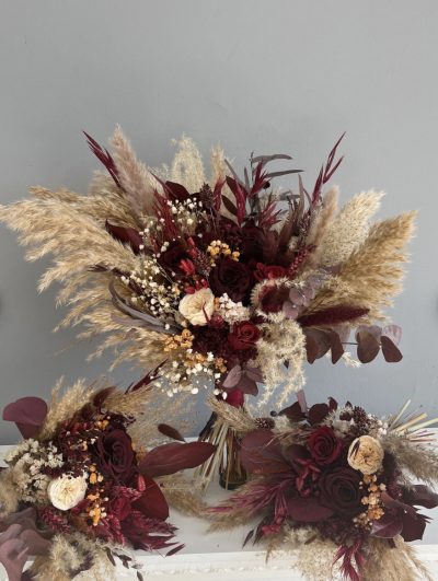 Burgundy boho bidermajer